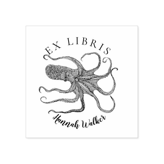 Nog een octopus ex libris stempel (Afrduk)