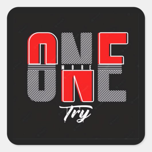 Nog één poging vierkante sticker (Voorkant)