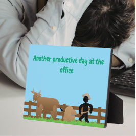 Nog een productieve dag op kantoor fotoplaat