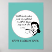 Nog een reis rond de Sun Funny Retro Custom Poster (Voorkant)