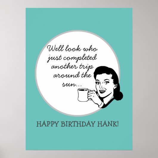 Nog een reis rond de Sun Funny Retro Custom Poster (Voorkant)