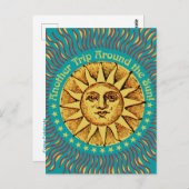 Nog een reis rond de zon Boho verjaardagsuitnodigi Briefkaart (Voorkant / Achterkant)