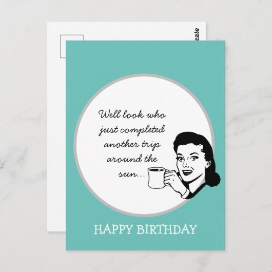Nog een reis rond de zon Funny Retro Birthday Briefkaart (Voorkant / Achterkant)
