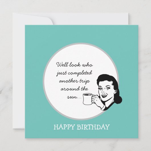 Nog een reis rond de zon Funny Retro Birthday Kaart (Voorkant)