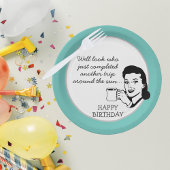 Nog een reis rond de zon Funny Retro Birthday Papieren Bordje