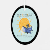 Nog een reis rond de zon metalen ornament (Voorkant links)