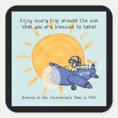 Nog een reis rond de zon vierkante sticker (Voorkant)