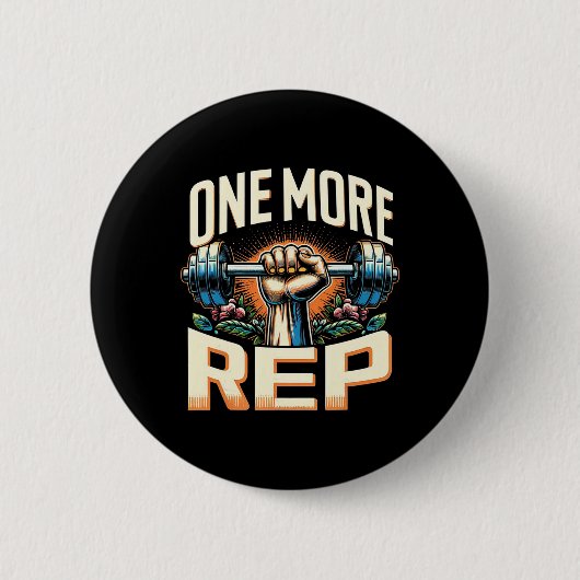 Nog een Rep Barbell Bodybuilding Ronde Button 5,7 Cm (Voorkant)