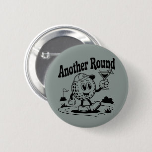 Nog een ronde golf liefhebber sport golfende man  button 5,7 cm