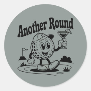 Nog een ronde golf liefhebber sport golfende man  sticker