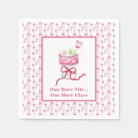 Nog een Tegel… Nog een glaasje Mahjong Drink Grapp Servet (Voorkant)