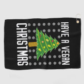 Nog een veganistische kerst golfhanddoek (Horizontaal)