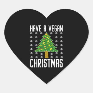 Nog een veganistische kerst hart sticker