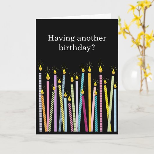 Nog een verjaardag, te veel kaarsen kaart (Gele Bloem)