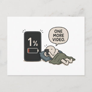 Nog één video – Grappige telefoonbatterij meme Briefkaart