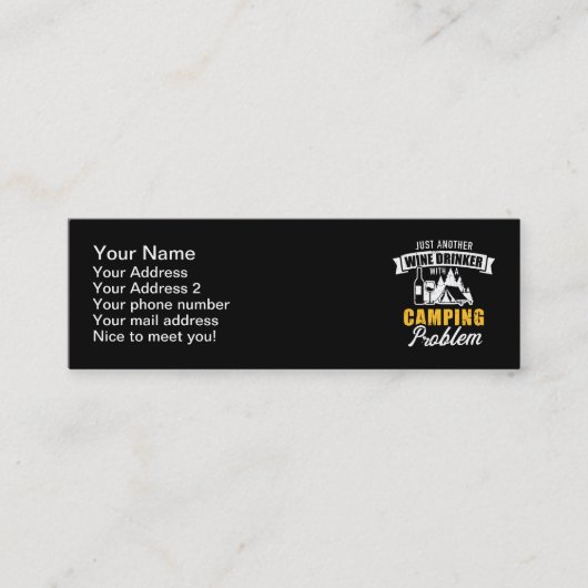 Nog een wijndrinker met een kampeerprobleem mini visitekaartje (Voorkant)