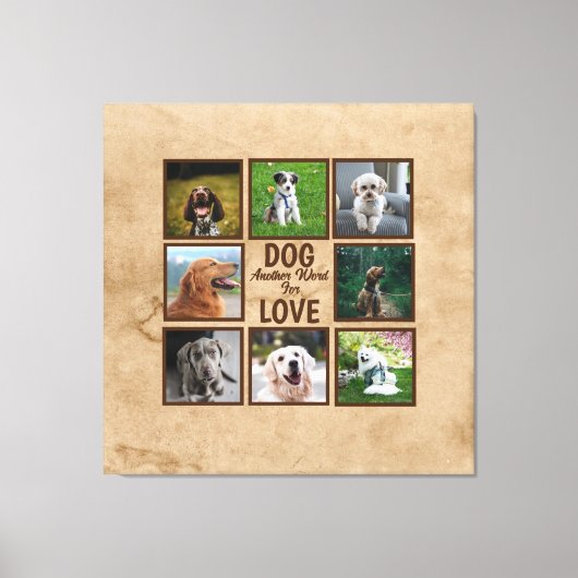 Nog een woord voor liefde | 8 Foto Collage Brown Canvas Afdruk (Voorkant)