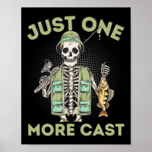 Nog één worp - Leuke skeletvisser Poster
