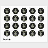 Nog één worp - Leuke skeletvisser Ronde Sticker (Vel)