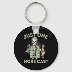 Nog één worp - Leuke skeletvisser Sleutelhanger