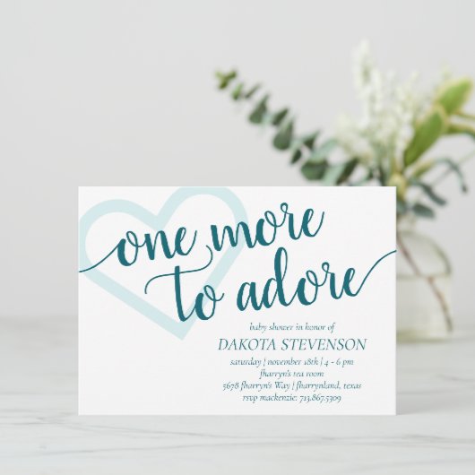 Nog eentje om te adoreren | Aqua Blauwgroen Hart B Kaart (Staand voorkant)