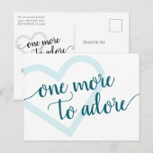 Nog eentje om te adoreren | Aqua Blauwgroen hartzw Aankondigingskaart (Voorkant / Achterkant)