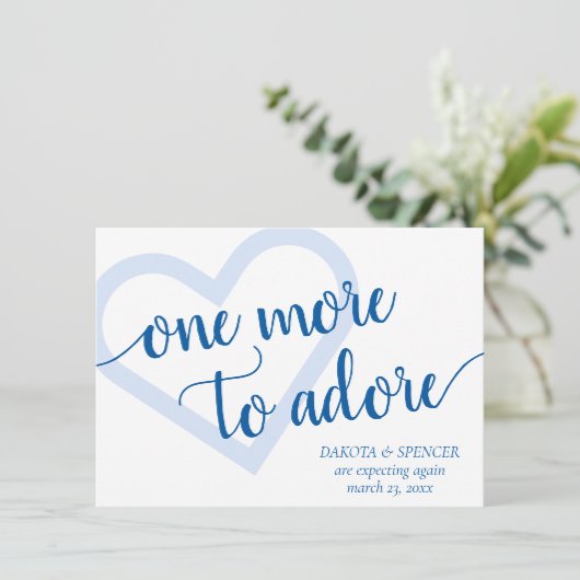 Nog eentje om te adoreren | Classic Blue Heart Zwa Aankondiging (Staand voorkant)