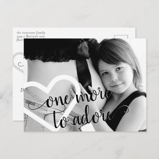 Nog eentje om te adoreren | Eenvoudige zwarte zwan Aankondigingskaart (Voorkant / Achterkant)