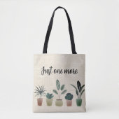 Nog eentje, plant dame, canvas look tote bag (Voorkant)
