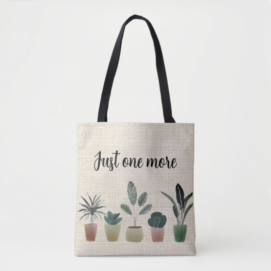 Nog eentje, plant dame, canvas look tote bag (Voorkant)