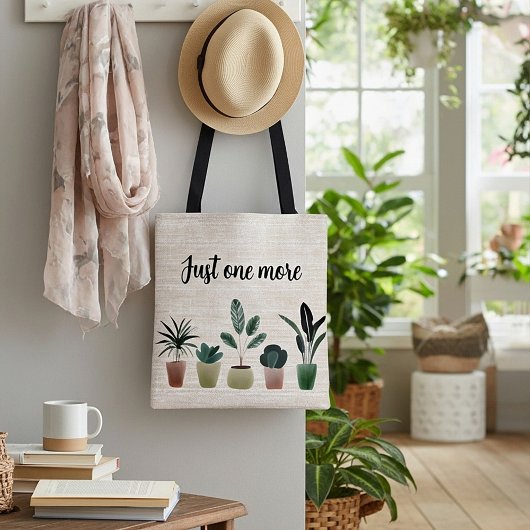Nog eentje , plantendame, canvas look tote bag