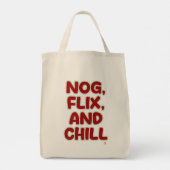 Nog Flix and Chill Funny Christmas Hang Out Tote Bag (Achterkant)