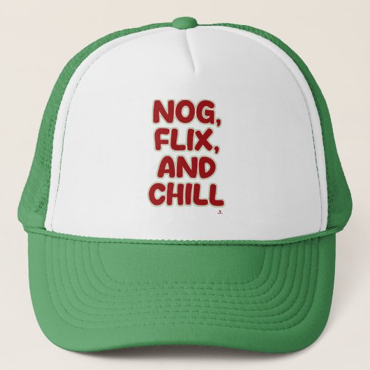 Nog Flix and Chill Funny Christmas Joy Motto Trucker Pet (Voorkant)