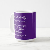 Nog geen stille correctie van je grammatica, Paars Koffiemok (Voorkant links)