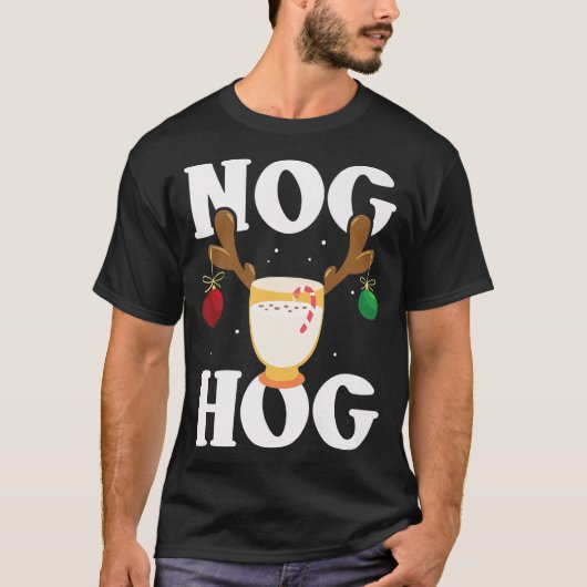 Nog Hog National Eggnog Day Egg Nog kerst ho T-shirt (Voorkant)