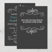 Nog lang en gelukkig na de  bruiloft op schoolbord kaart (Voorkant / Achterkant)