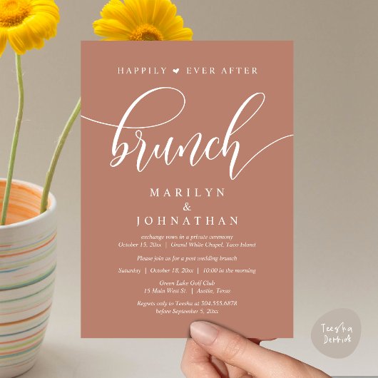 Nog lang en gelukkig na de brunch, na de bruiloft kaart