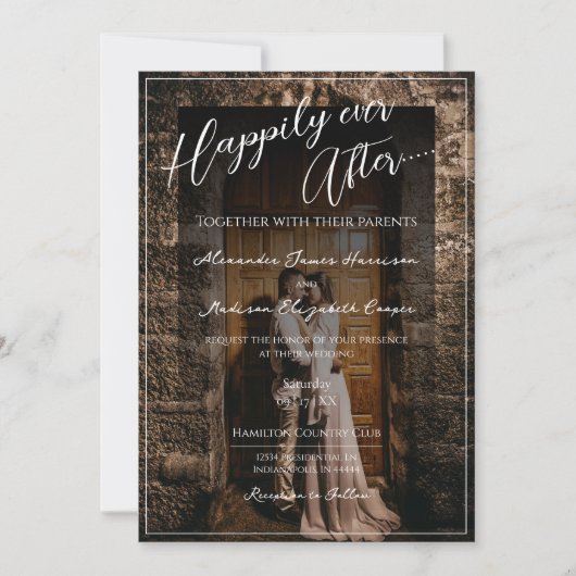 Nog lang en gelukkig na de fotobruiloft | zwarte b kaart (Voorkant)