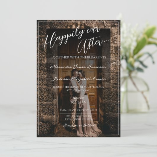 Nog lang en gelukkig na de fotobruiloft | zwarte b kaart (Staand voorkant)