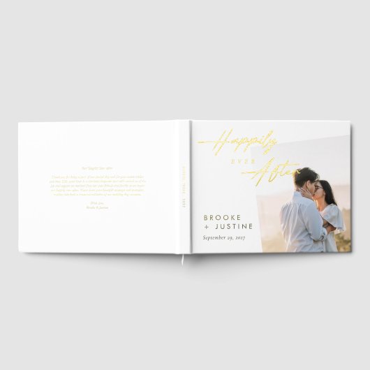 Nog lang en gelukkig na de Gold Folie Fotobruiloft Gastenboek (Volledig)