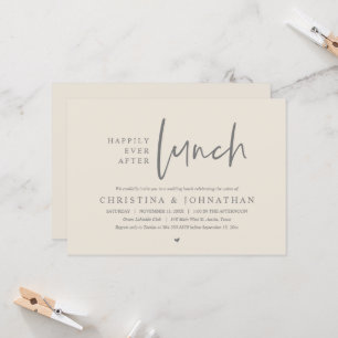 Nog lang en gelukkig na de lunch het huwelijksfees kaart