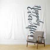 Nog lang en gelukkig na de moderne trouwachtergron wandkleed (In Situ (horizontaal))