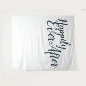 Nog lang en gelukkig na de moderne trouwachtergron wandkleed (Voorkant (horizontaal))