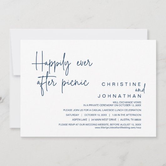 Nog lang en gelukkig na de picknick, de bruiloft kaart (Voorkant)