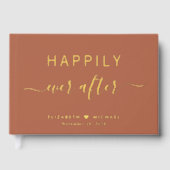 Nog lang en gelukkig na de terracotta bruiloft gastenboek (Voorkant)