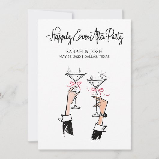 Nog lang en gelukkig na de zwarte en witte champag kaart (Voorkant)