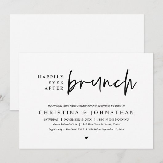 Nog lang en gelukkig na een bruiloftsfeest, PDF Kaart (Voorkant / Achterkant)