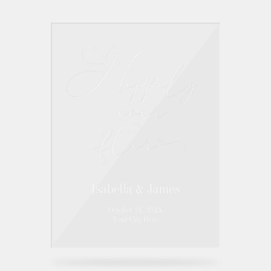 Nog lang en gelukkig na een elegante bruiloft welk acryl bord (Voorkant)