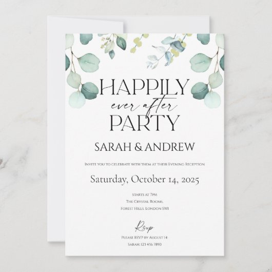 Nog lang en gelukkig na een feestje Eucalyptus Gre Kaart (Voorkant)