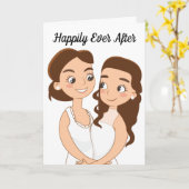 Nog lang en gelukkig na een lesbische bruiloft gef kaart (Gele Bloem)